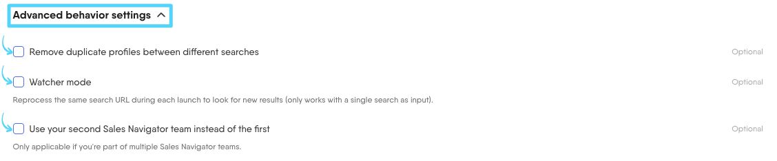 cb adv settings sales navigator
