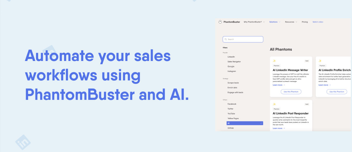 automate your sales workflows using phantombuster and ai banner