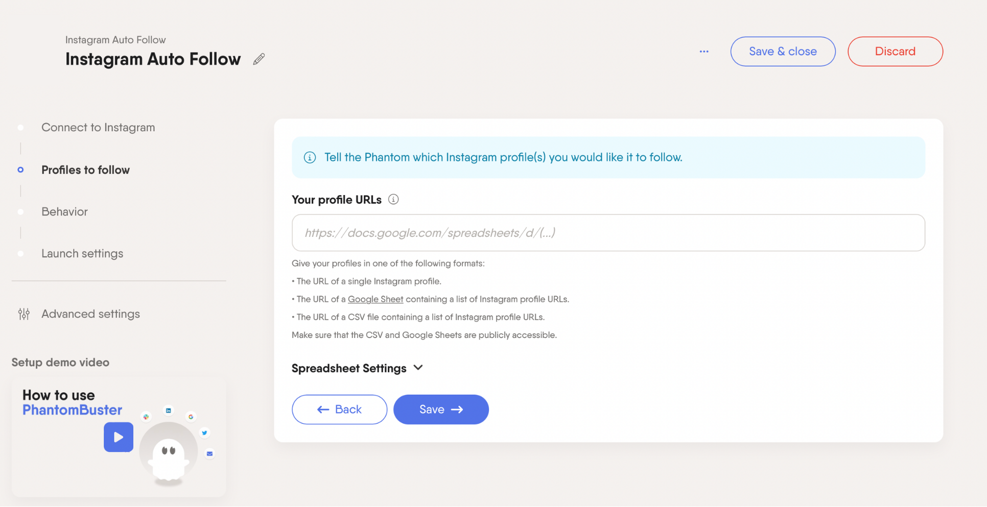 instagram auto follow phantom url