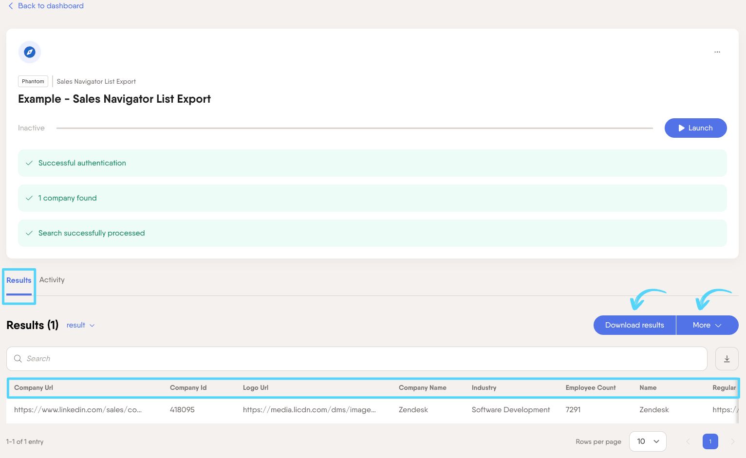 cb spec phantom SNLE results tab