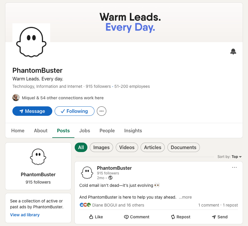cb PB linkedIn page