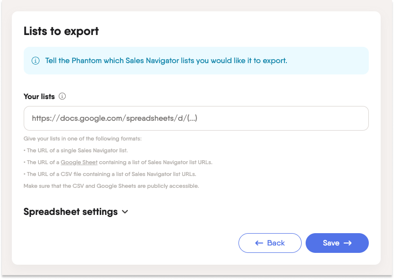 How to export leads from Sales Navigator to a spreadsheet | PhantomBuster