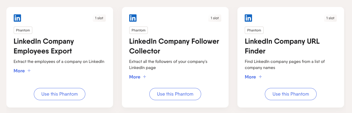 linkedin company data scraper phantoms