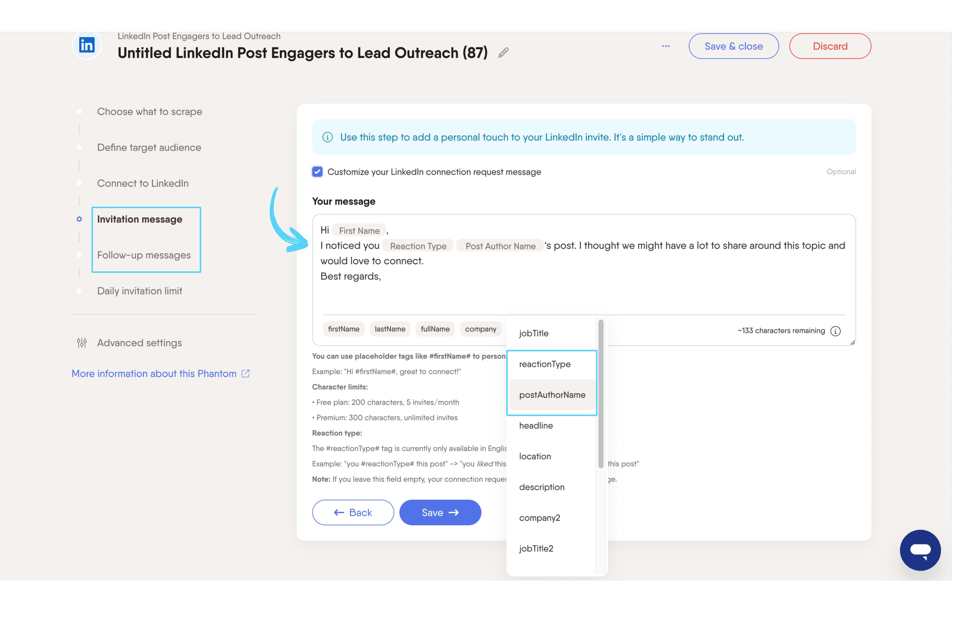 workflow intent data setup step