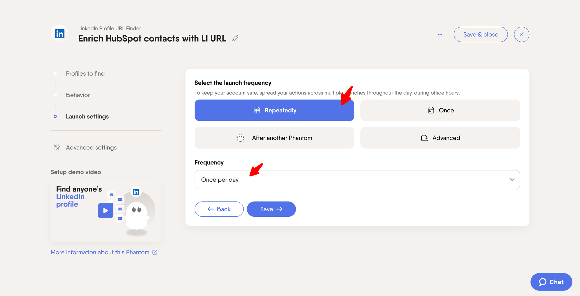 phantombuster hubspot linkedin data step 6