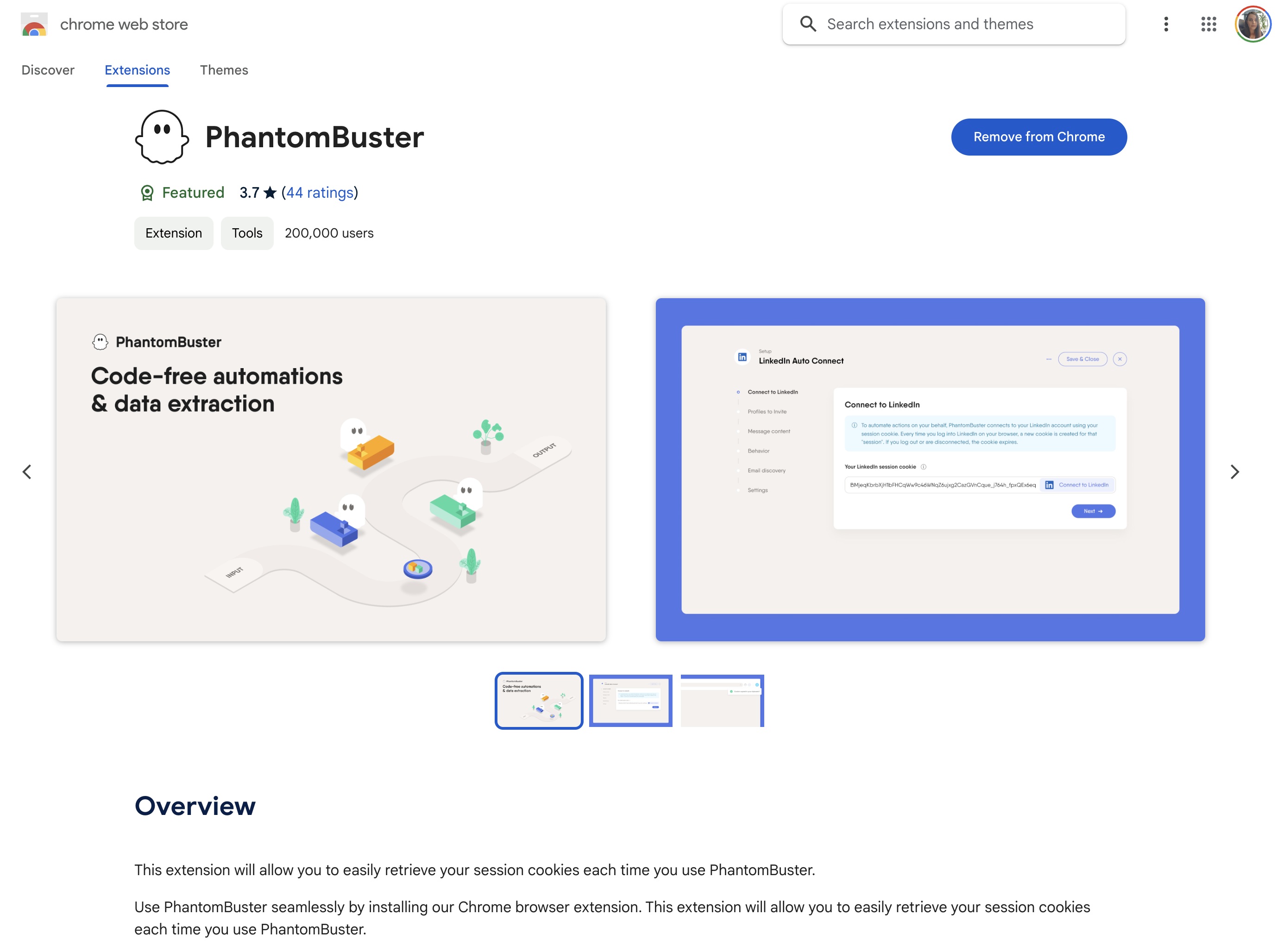 phantombuster chrome extension