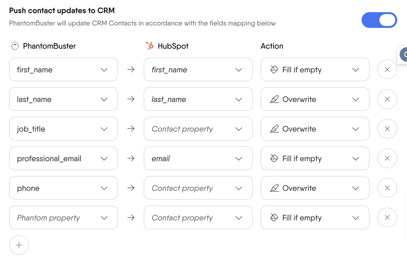 phantombuster hubspot linkedin data step 5