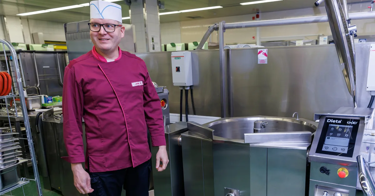Keskuskeittiö Kapyysissa hyödynnetään Dieta-patojen automatiikkaa. Kuva: Heidi Noponen, Kuvagalleria Kotka