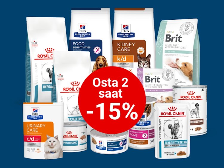 Eläinlääkäriruoat tarjouksessa