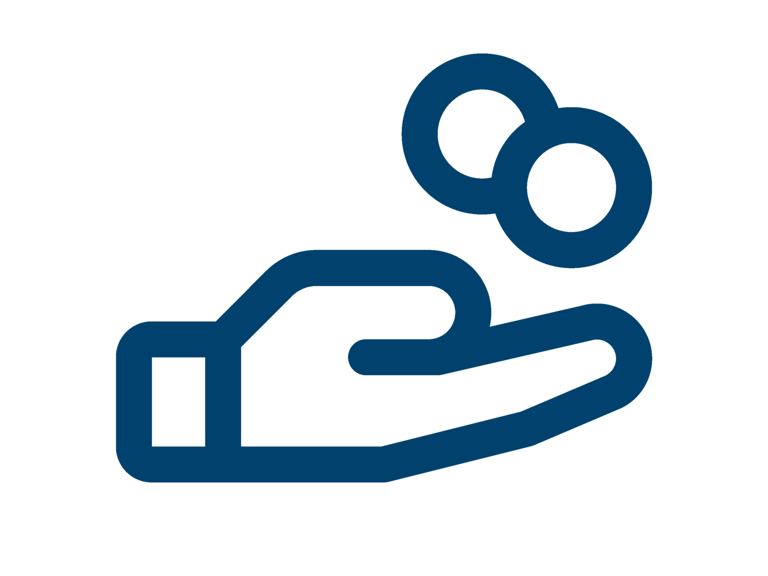 Ikon på en hand som sparar pengar