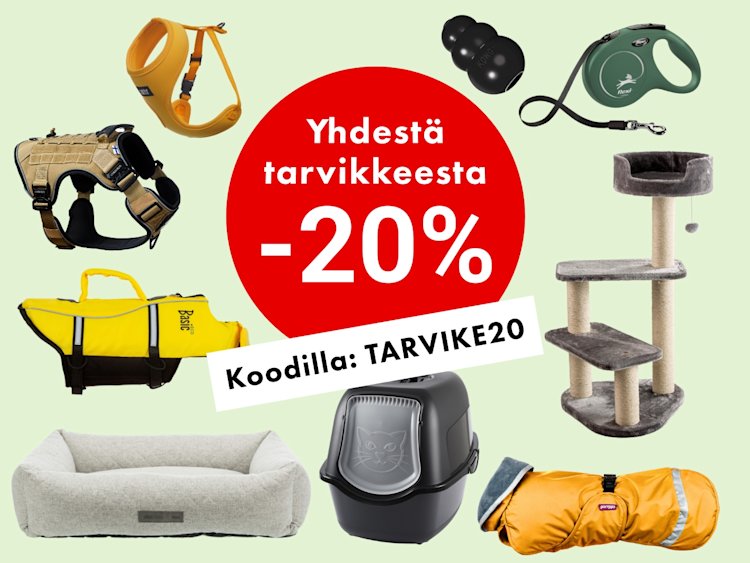 Yhdestä tarvikkeesta -20 %