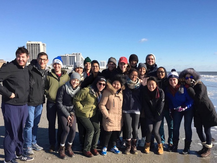 UPenn chapter on their retreat, chilling at the beach