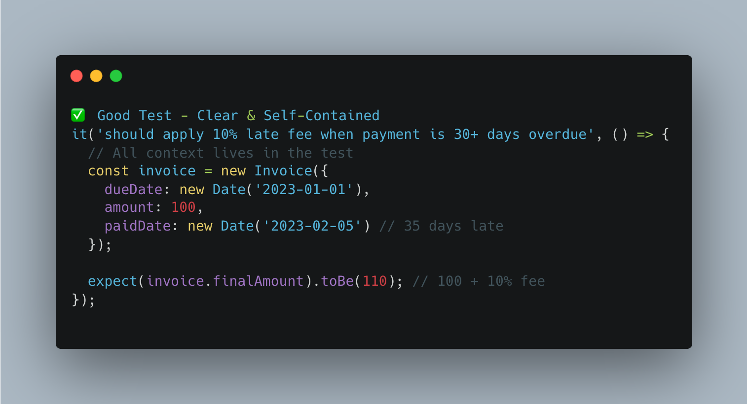 Good example, clear and self-contained. Not using external helpers.