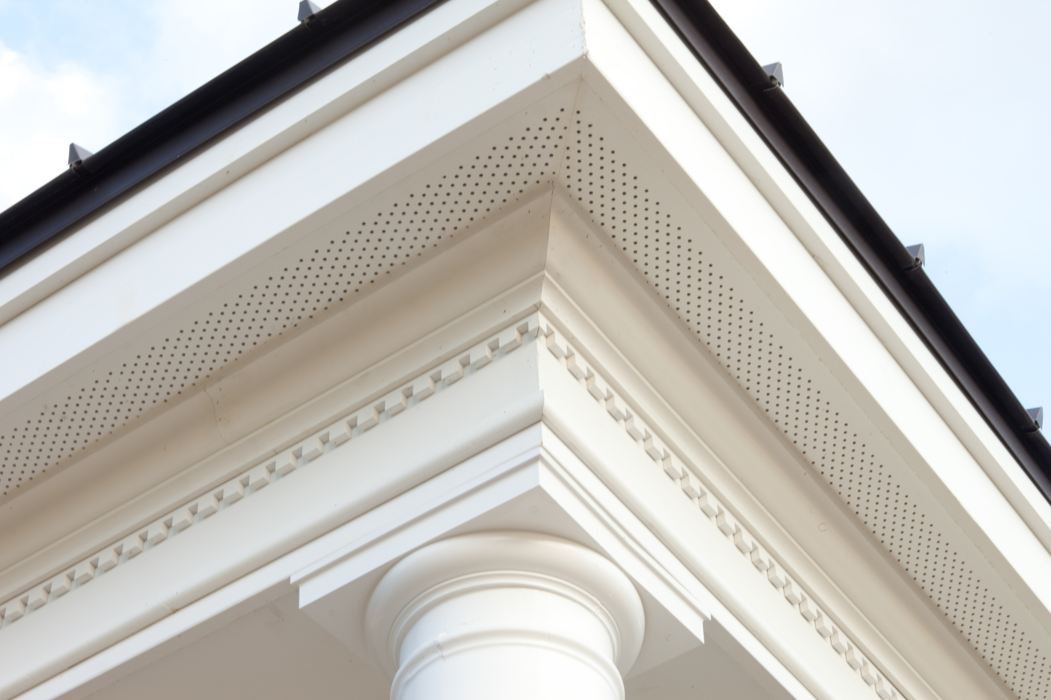 Detail of Hardie Soffit in Vented Cedarmill