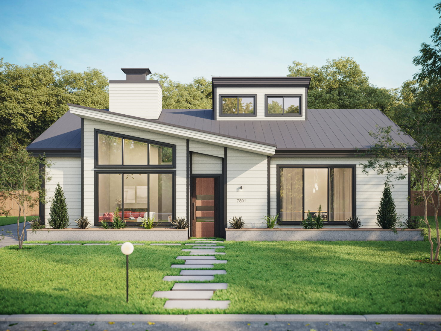 Midcentury Modern Ranch Architecture and Siding Ideas | James Hardie, image size:1474x1106