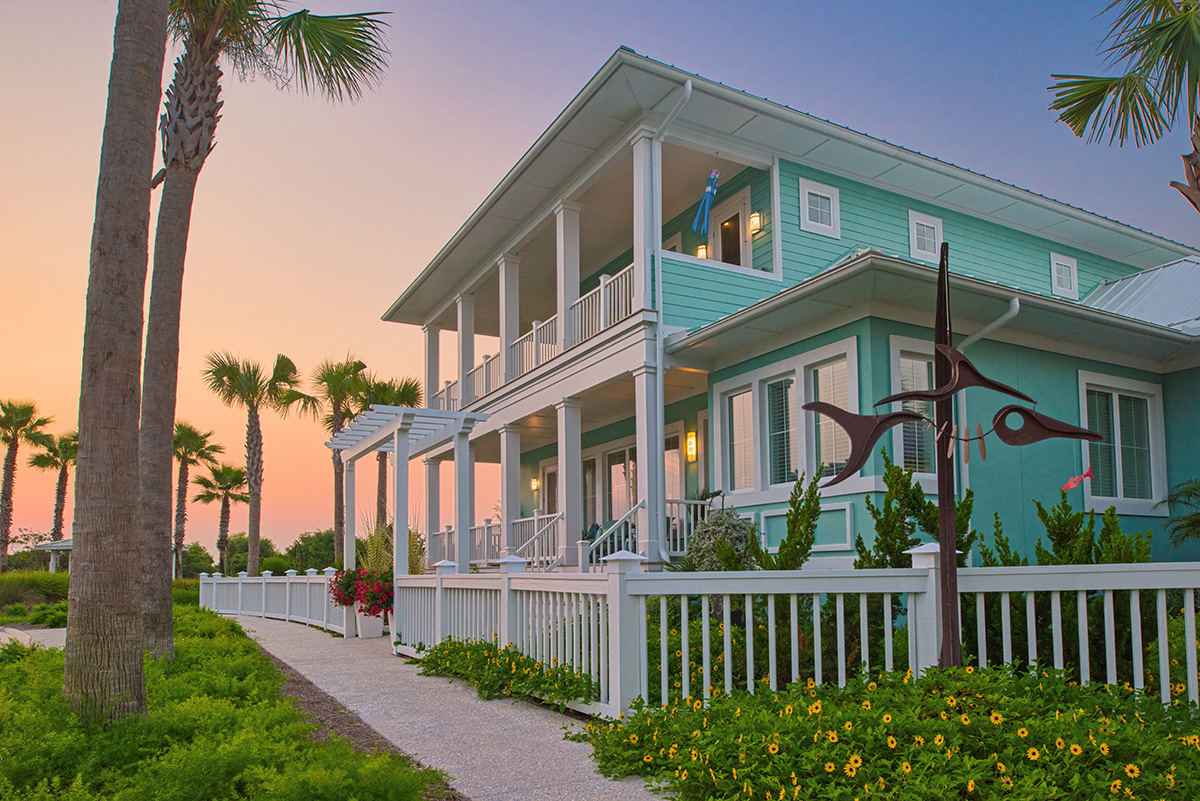 James Hardie House Siding in Aqua with Ocean View