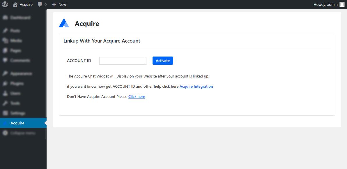 acquire-wordpress-installation