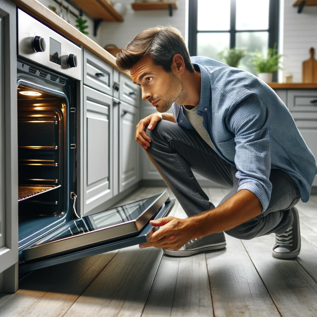 Why your oven door wont close_inspecting door hinge
