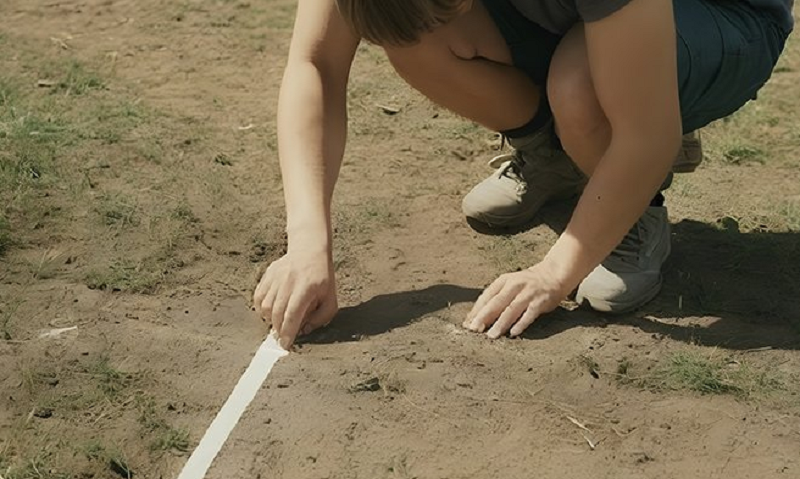 Image of Measuring and marking fence post locations