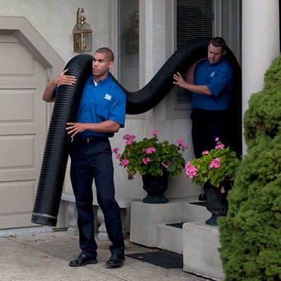 Professional cleaning of heating air ducts by Sears Home Services