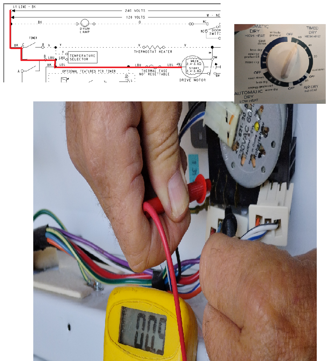 testing-the-dryer-timer-internal-contact-for-the-drive-motor