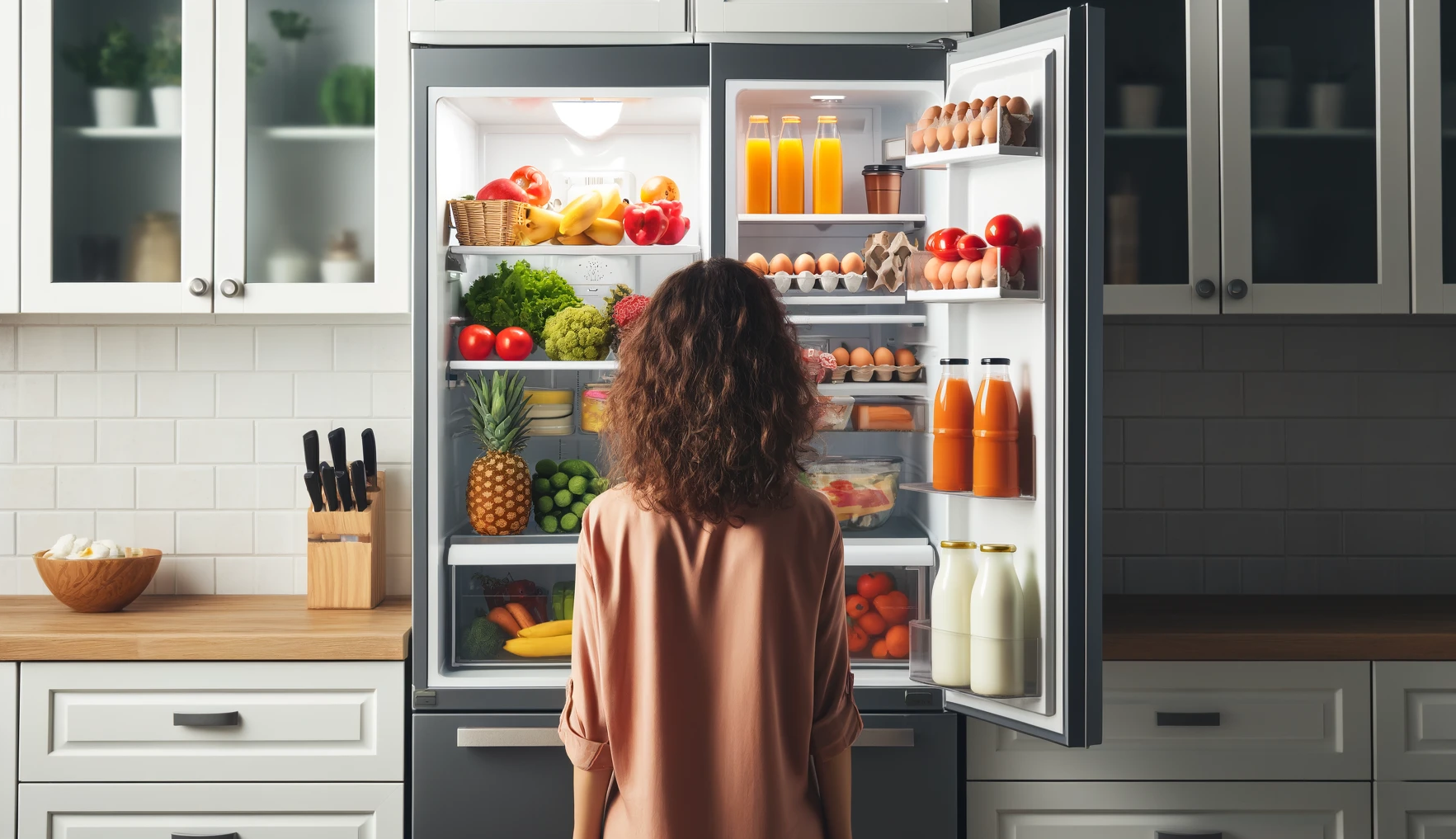 Organized refrigerator view