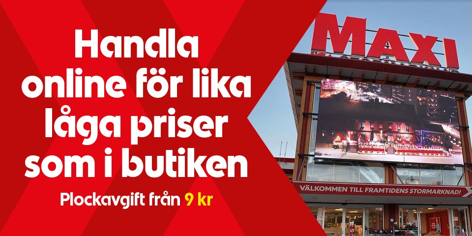 Handla online för lika låga priser som i butiken. Plockavgift från 9 kronor.