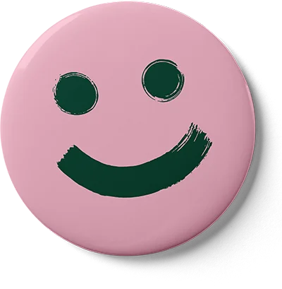 Badge Circle Pink SmileyFace
