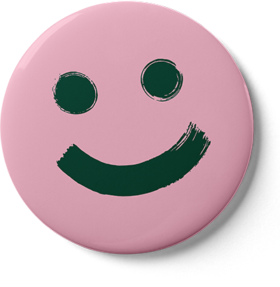 Badge Circle Pink SmileyFace