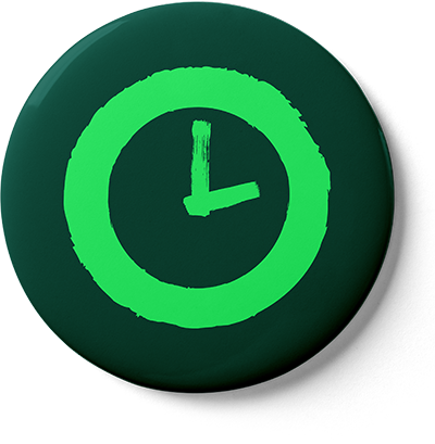 Badge Circle DarkGreen Clock