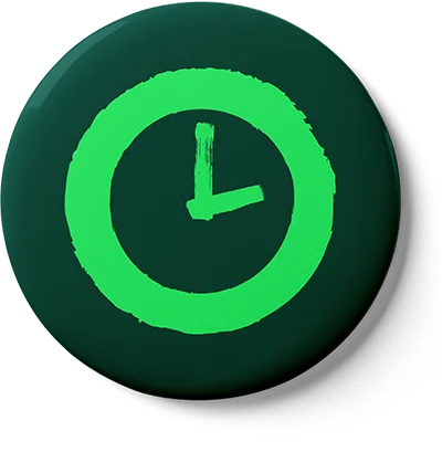 Badge Circle DarkGreen Clock