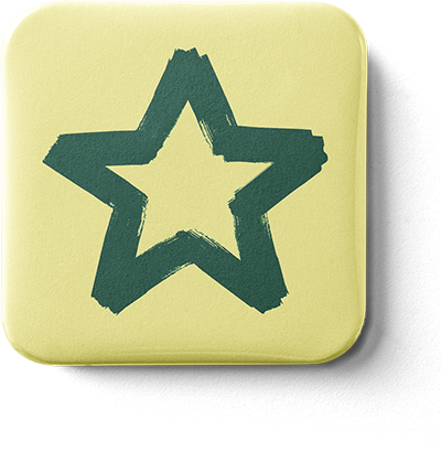 Badge Square Yellow Star