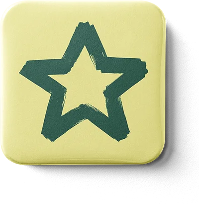Badge Square Yellow Star