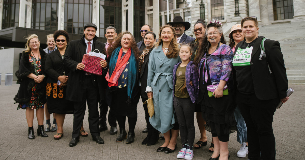 Our crew at the Māori wards petition handover