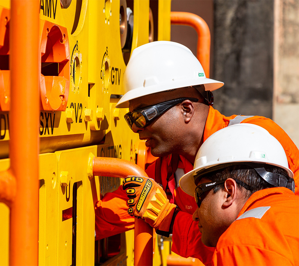 Cypre subsea trees in the fabrication yard in Trinidad