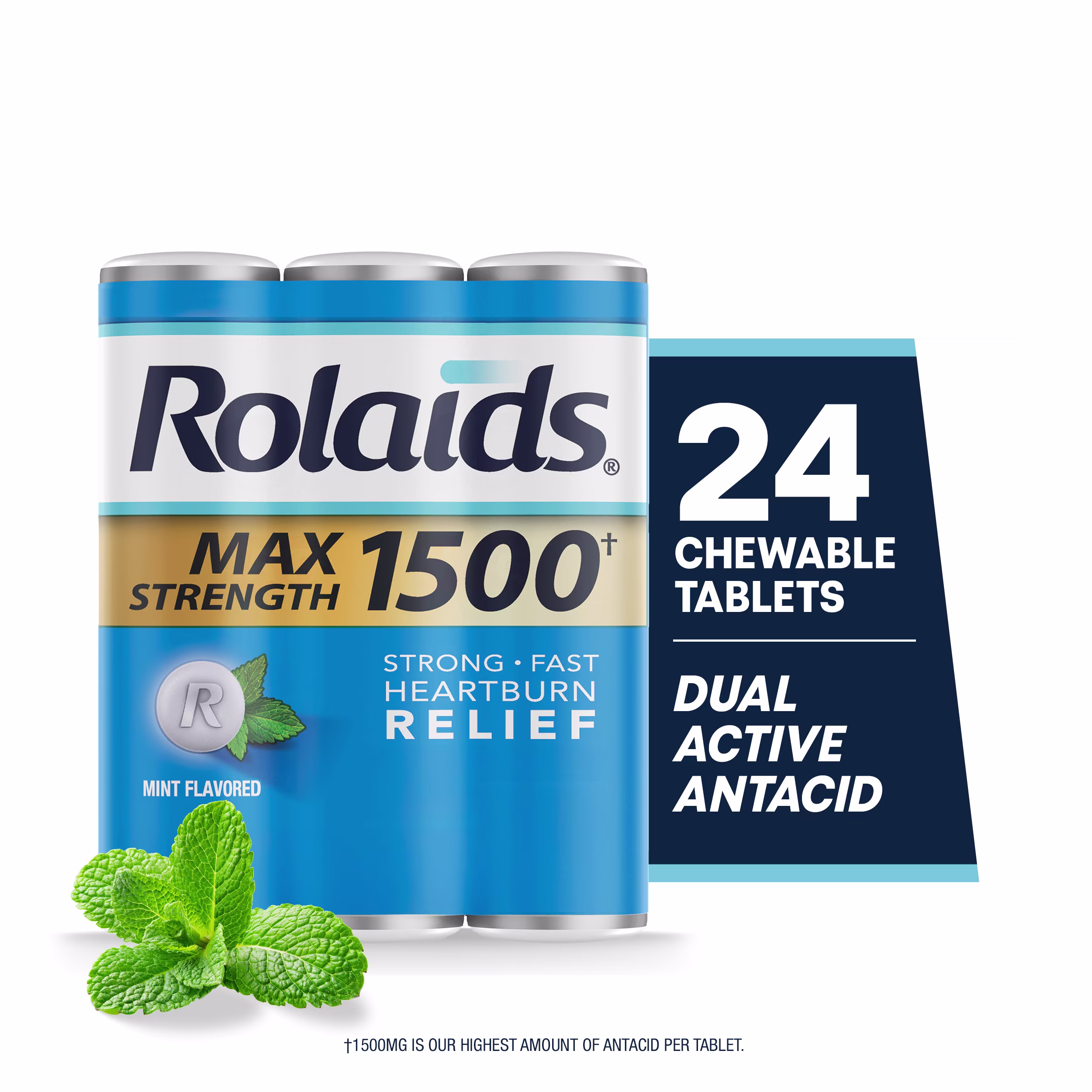 Rolaids® Max Strength Mint Antacid Chewable Tablets - Mint 3x8ct