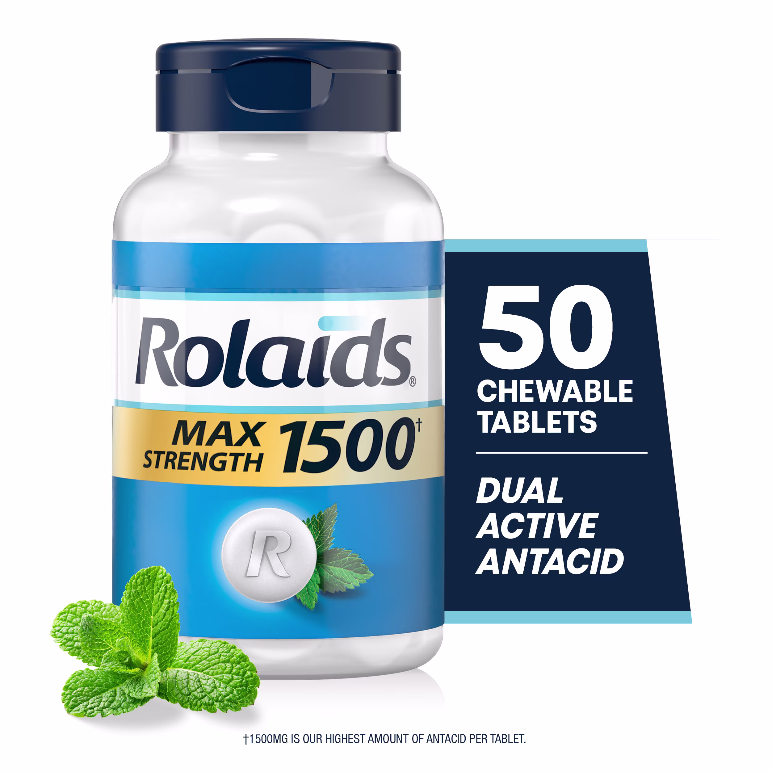 Rolaids® Max Strength Mint Antacid Chewable Tablets - Mint 50Ct