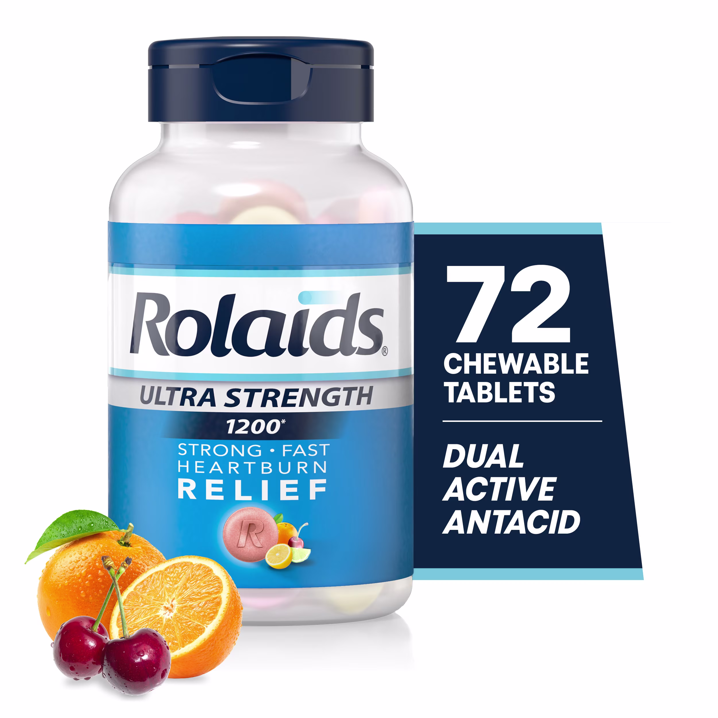 ROLAIDS® ULTRA STRENGTH ANTACID CHEWABLE TABLETS - Assorted Fruit 72ct
