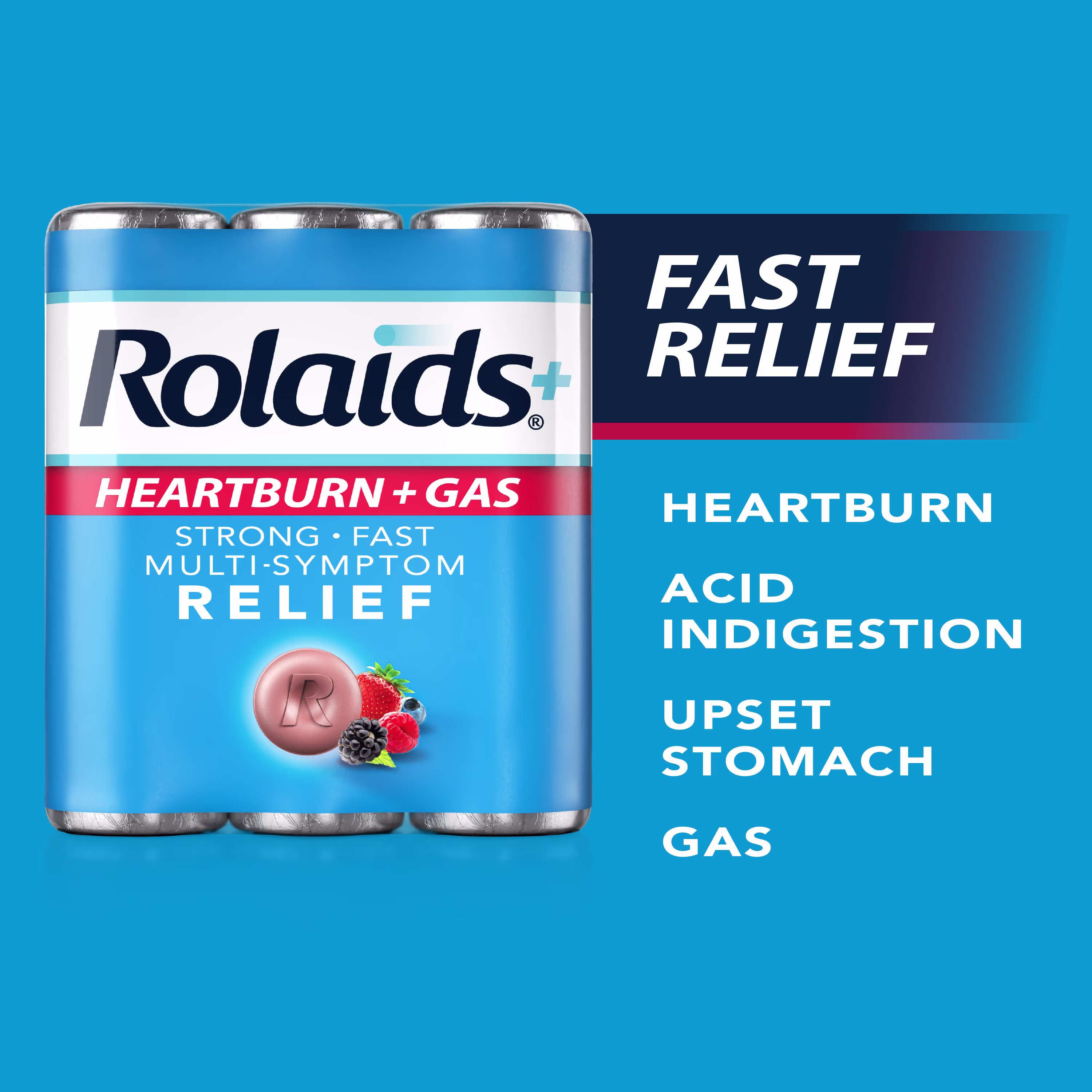 Rolaids® Advanced Antacid Plus Anti-Gas Chewable Tablets - H+G 3x10 Berry - 117077692