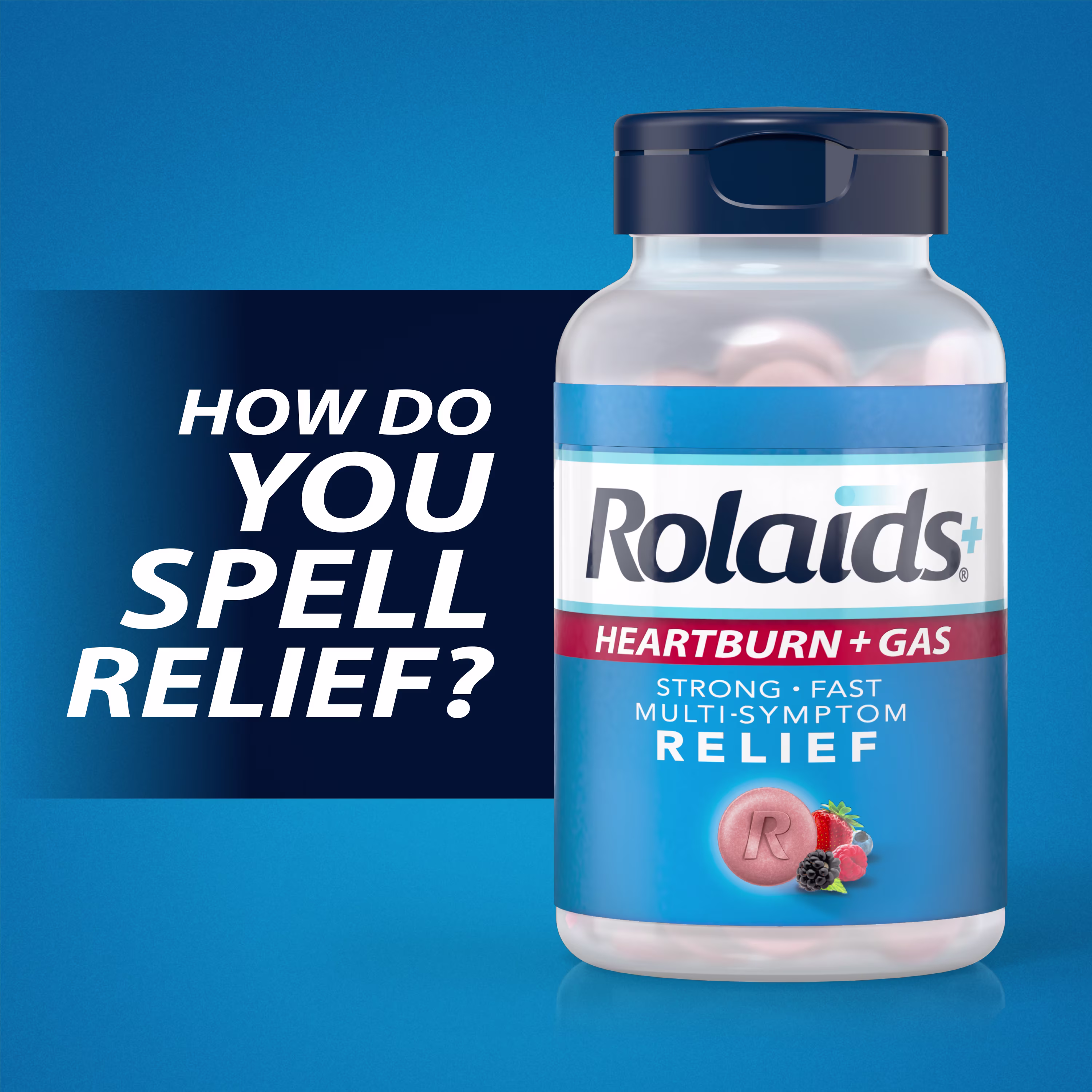 Rolaids® Advanced Antacid Plus Anti-Gas Chewable Tablets - H+G Bottle Berry - 117077808