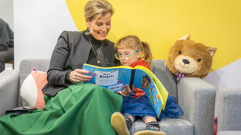 Her Royal Highness The Countess of Wessex met young readers, who are blind and partially sighted, ahead of World Book Day (March 3rd) at our Guide Dogs centre in Berkshire.