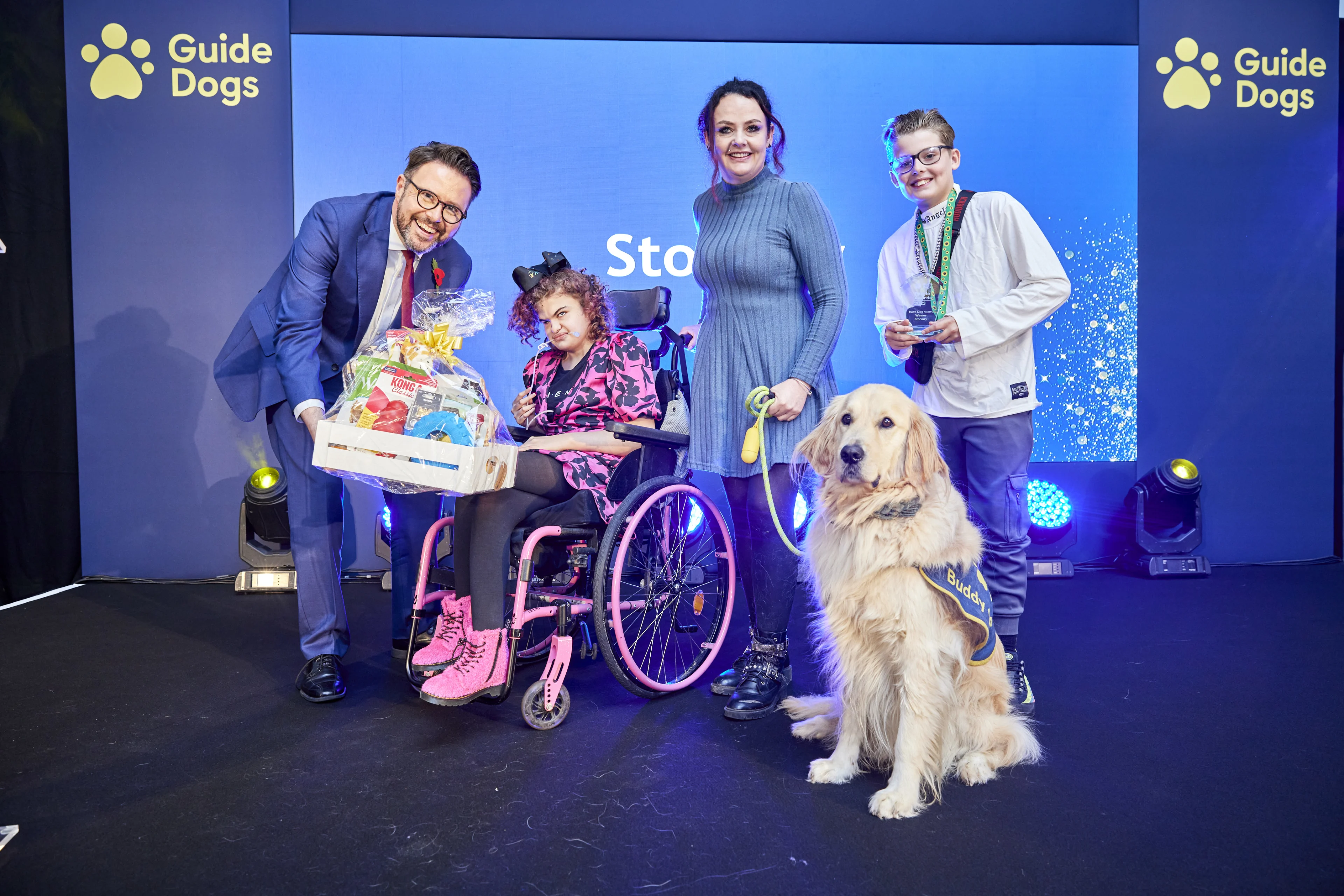 Stormzy and Josselin at People Awards with BBC Breakfast's Jon Kay