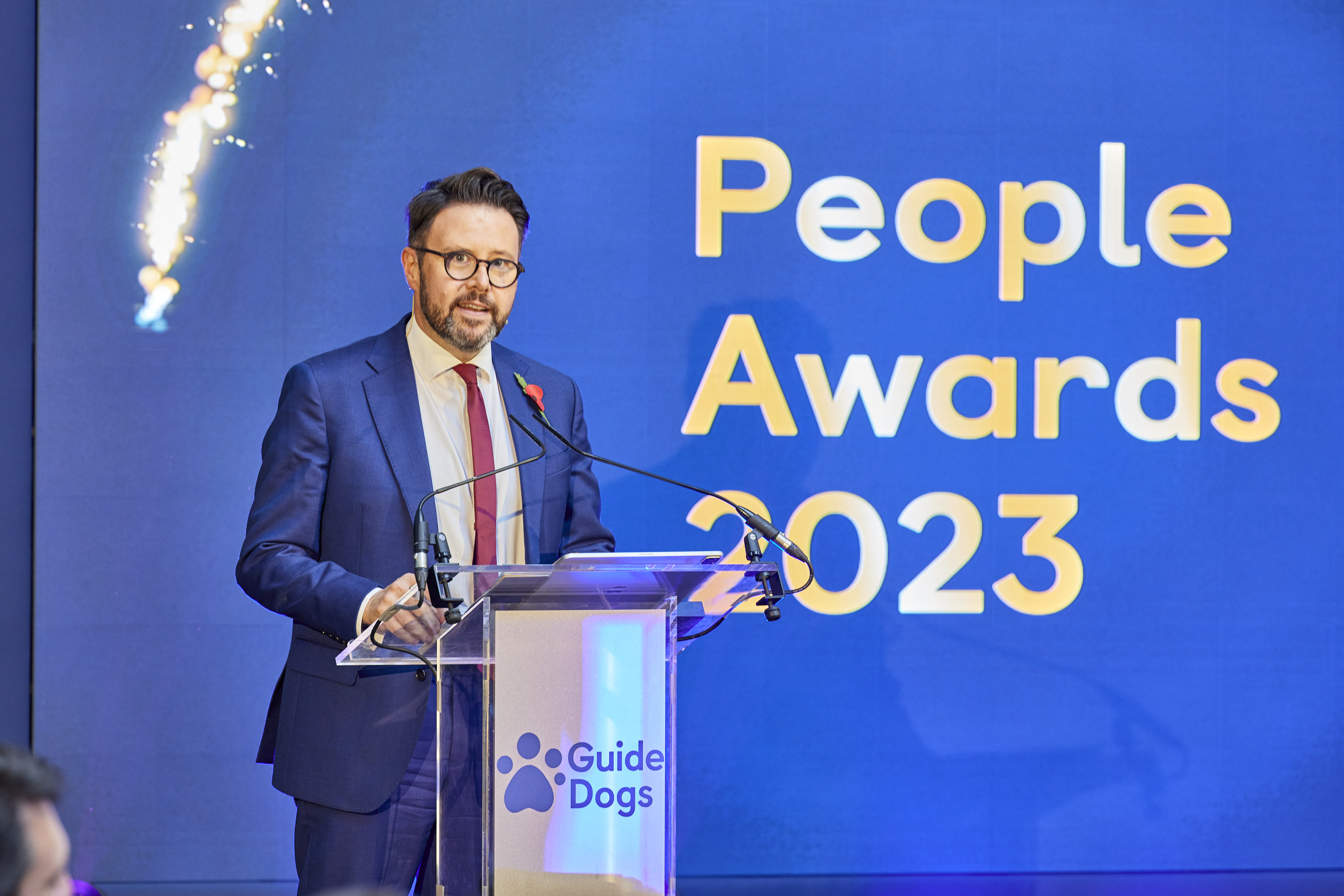 BBC Presenter Jon Kay at the 2023 Guide Dogs People Awards 