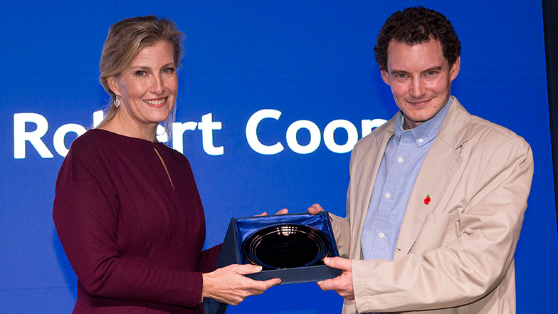The Countess of Wessex and award winner, Robert Coop.