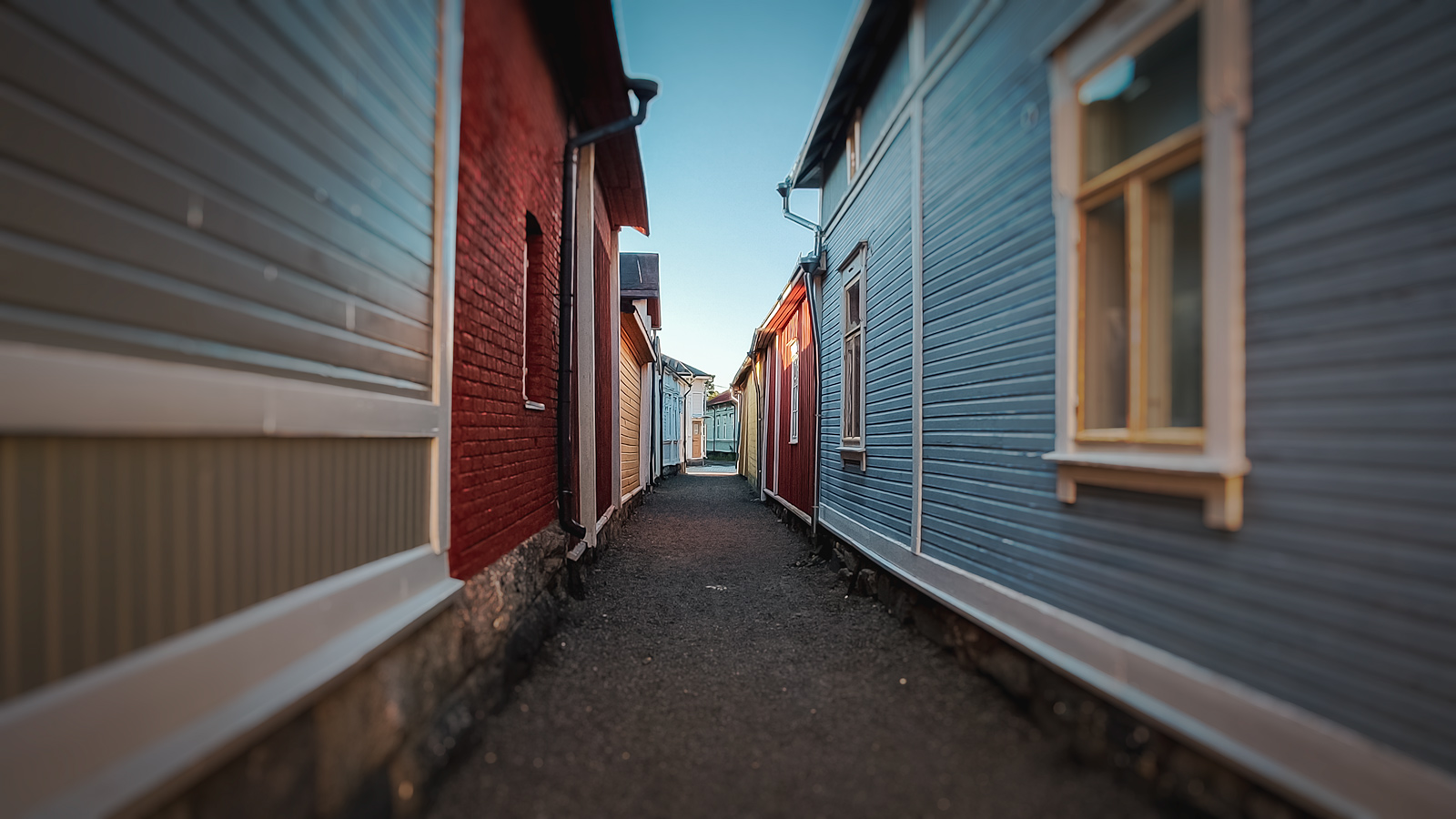 Colorful and beautiful wooden houses at the Old Rauma