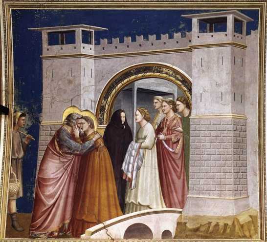 Giotto di Bondone - No. 6 Scenes from the Life of Joachim - 6. Meeting at the Golden Gate