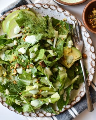 Portrait - Green Salad with Creamy Herb Dressing