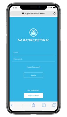screenshot of macrostax app 