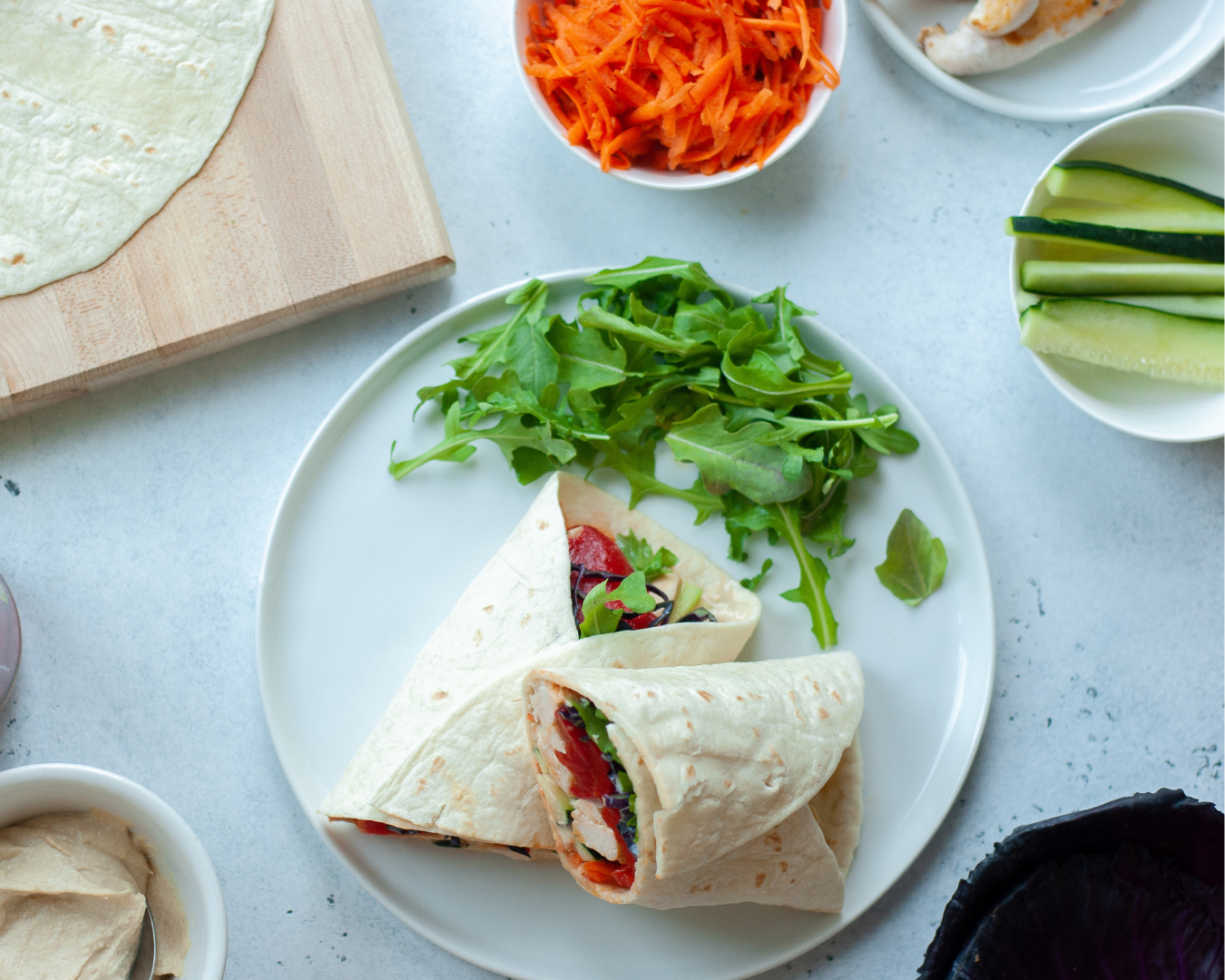 Chicken and Hummus Wraps Macrostax