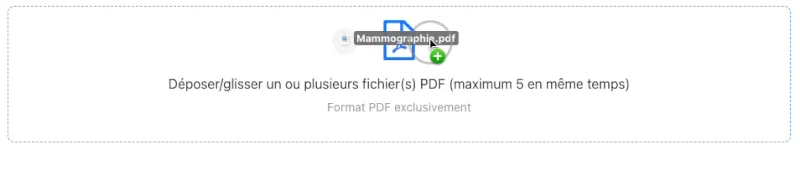 chargement d'un document dans l'analyse de documents gynécologiques et obstétriques Maieuticapp